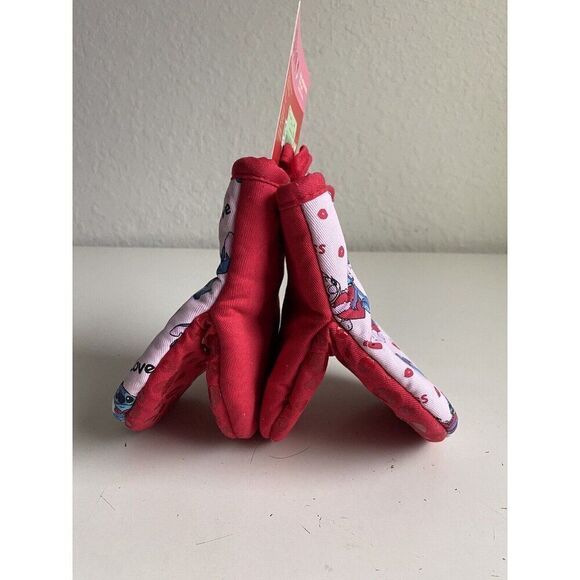 2 Pack Disney Stitch And Angel Valentine's Day Mini Oven Mitts Pink Love Kiss - Picture 5 of 14